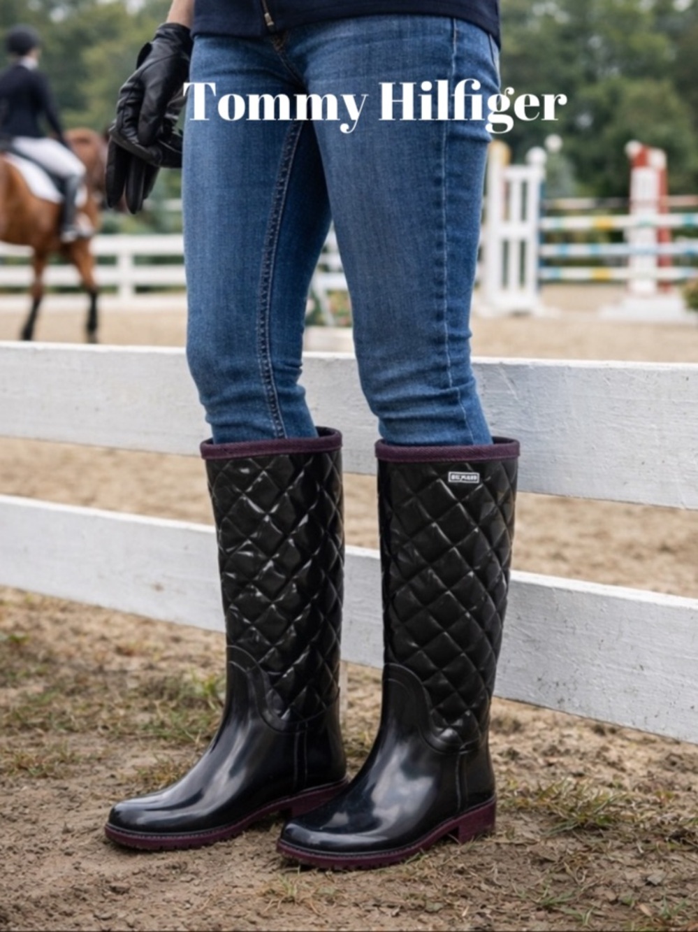 Black Quilted Rain Boots